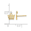 14k Madi K Kids CZ Crown Childrens Post Earrings