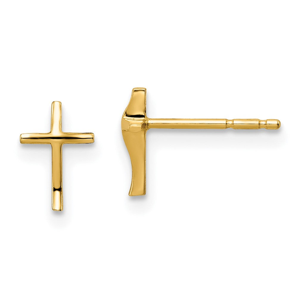 14k Madi K Cross Childrens Post Earrings