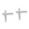 14k Madi K White Gold Cross Childrens Post Earrings
