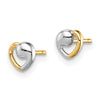 14k and White Rhodium Madi K 5.00mm Heart Childrens Post Earrings