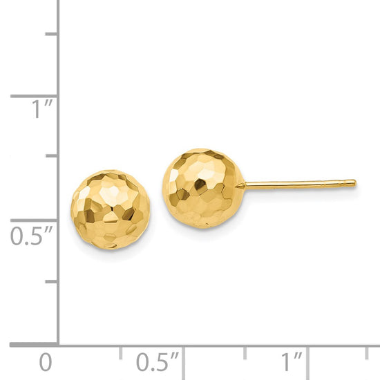 Gold Diamond-Cut Ball Post Earrings