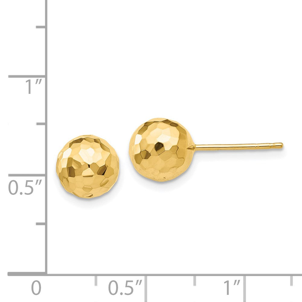 Gold Diamond-Cut Ball Post Earrings