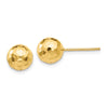 Gold Diamond-Cut Ball Post Earrings