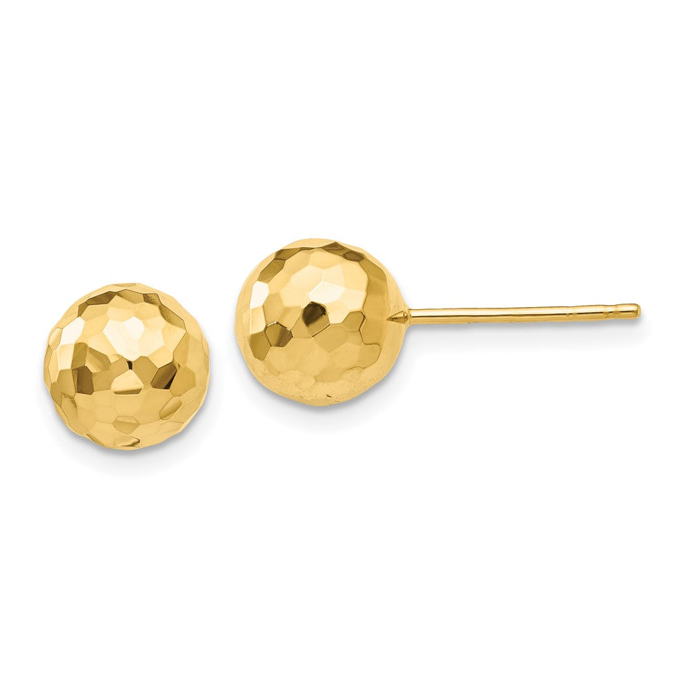 Gold Diamond-Cut Ball Post Earrings