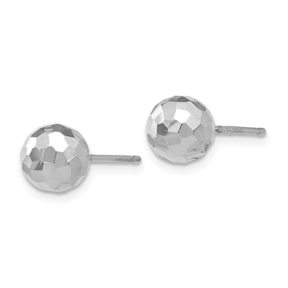 Gold Diamond-Cut Ball Post Earrings