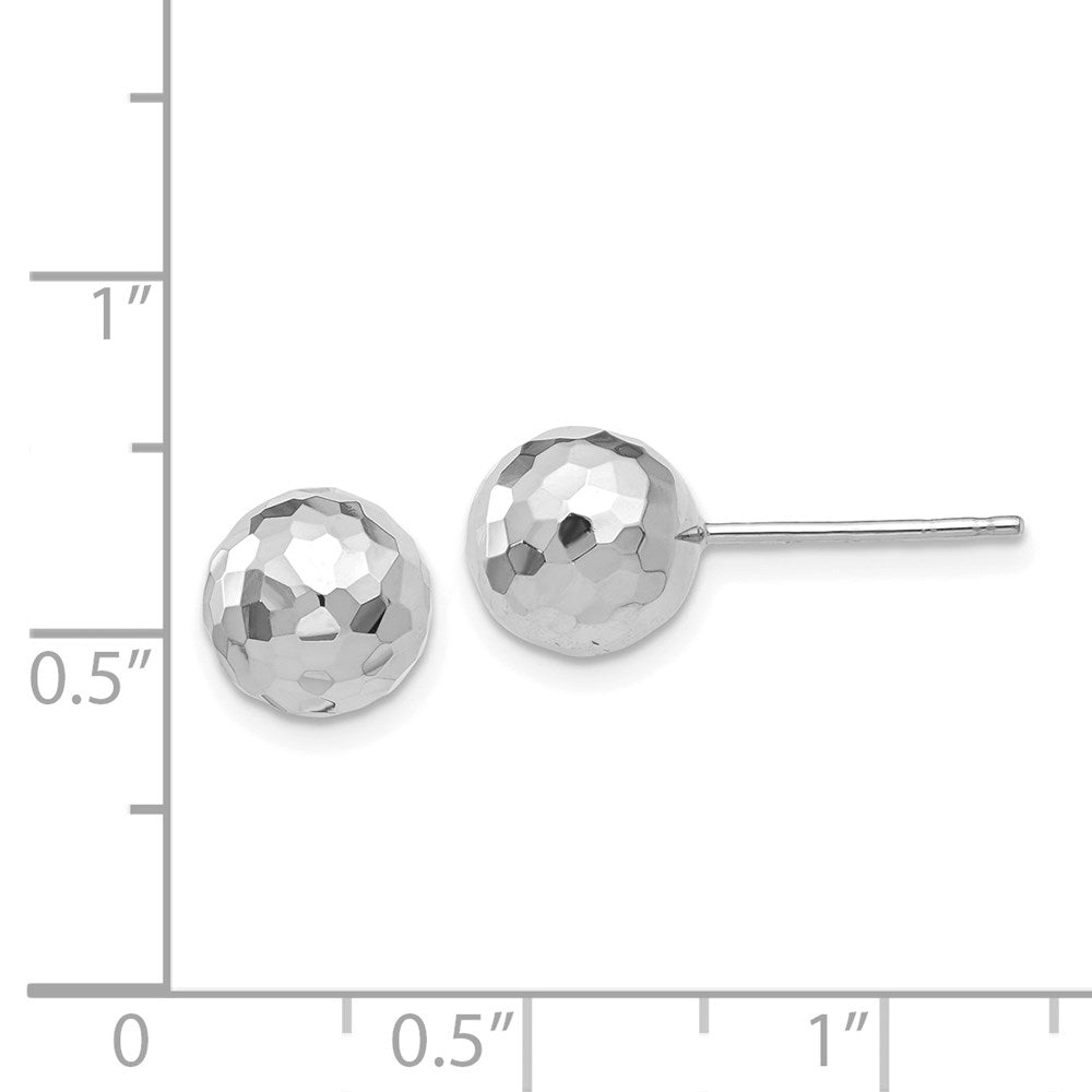 Gold Diamond-Cut Ball Post Earrings