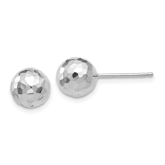 Gold Diamond-Cut Ball Post Earrings