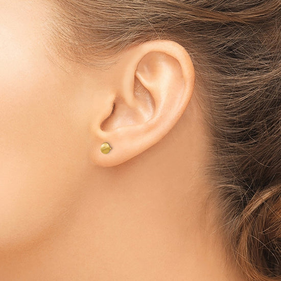Gold Satin Button Post Earrings