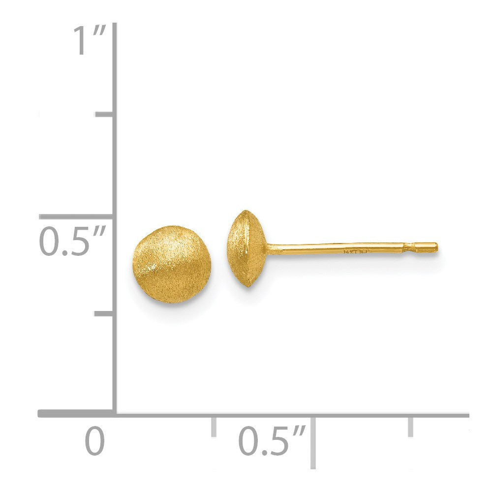 Gold Satin Button Post Earrings