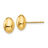 14K 10x7mm Polished Puffed Oval Button Post Earrings