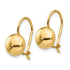 Button Kidney Wire Earrings