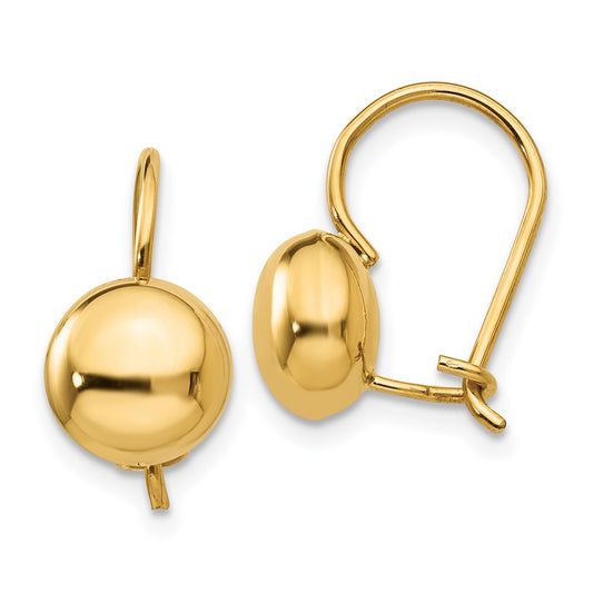 Button Kidney Wire Earrings