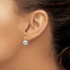 14k White Gold 8mm Polished Button Kidney Wire Earrings