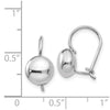 14k White Gold 8mm Polished Button Kidney Wire Earrings