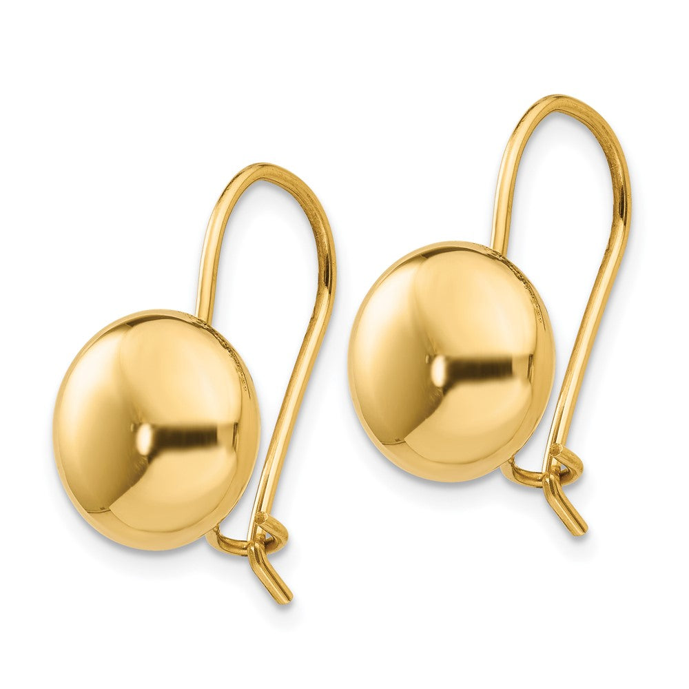 Button Kidney Wire Earrings