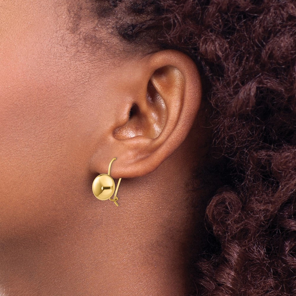 Button Kidney Wire Earrings