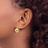 14k 10.5mm Polished Button Kidney Wire Earrings