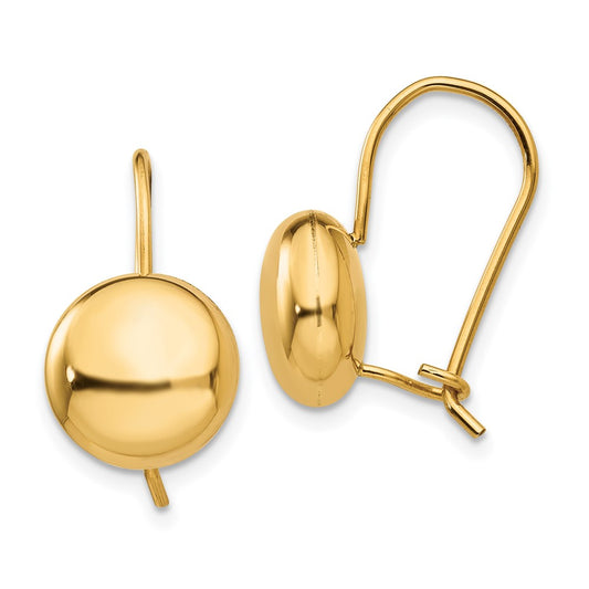 Button Kidney Wire Earrings