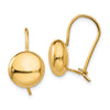 14k 10.5mm Polished Button Kidney Wire Earrings