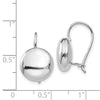 14k White Gold 12mm Polished Button Kidney Wire Earrings
