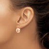14k Rose Gold 12mm Polished Button Kidney Wire Earrings