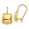 14k 9.5mm Polished Puffed Square Kidney Wire Earrings