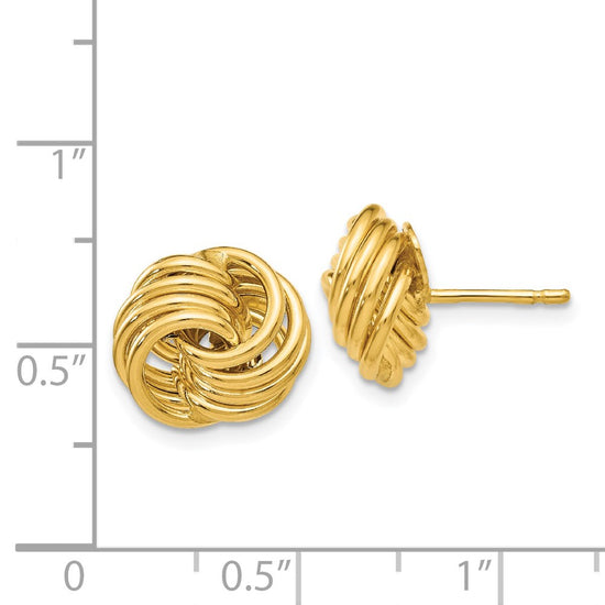 14k 11mm Polished Love Knot Post Earrings
