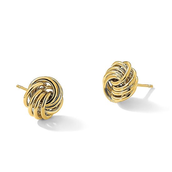 Gold Polished Love Knot Earrings