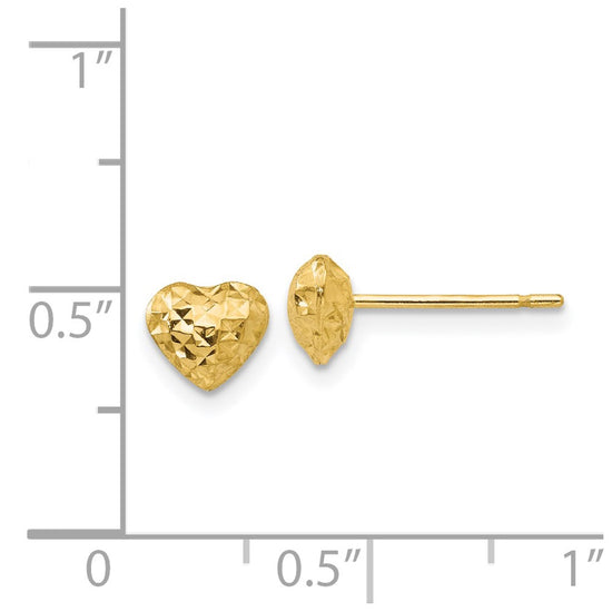 Gold Heart Post Earrings