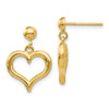 14K Polished Open Heart Dangle Post Earrings