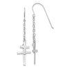 Gold Cross Dangle Shepard Hook Earrings