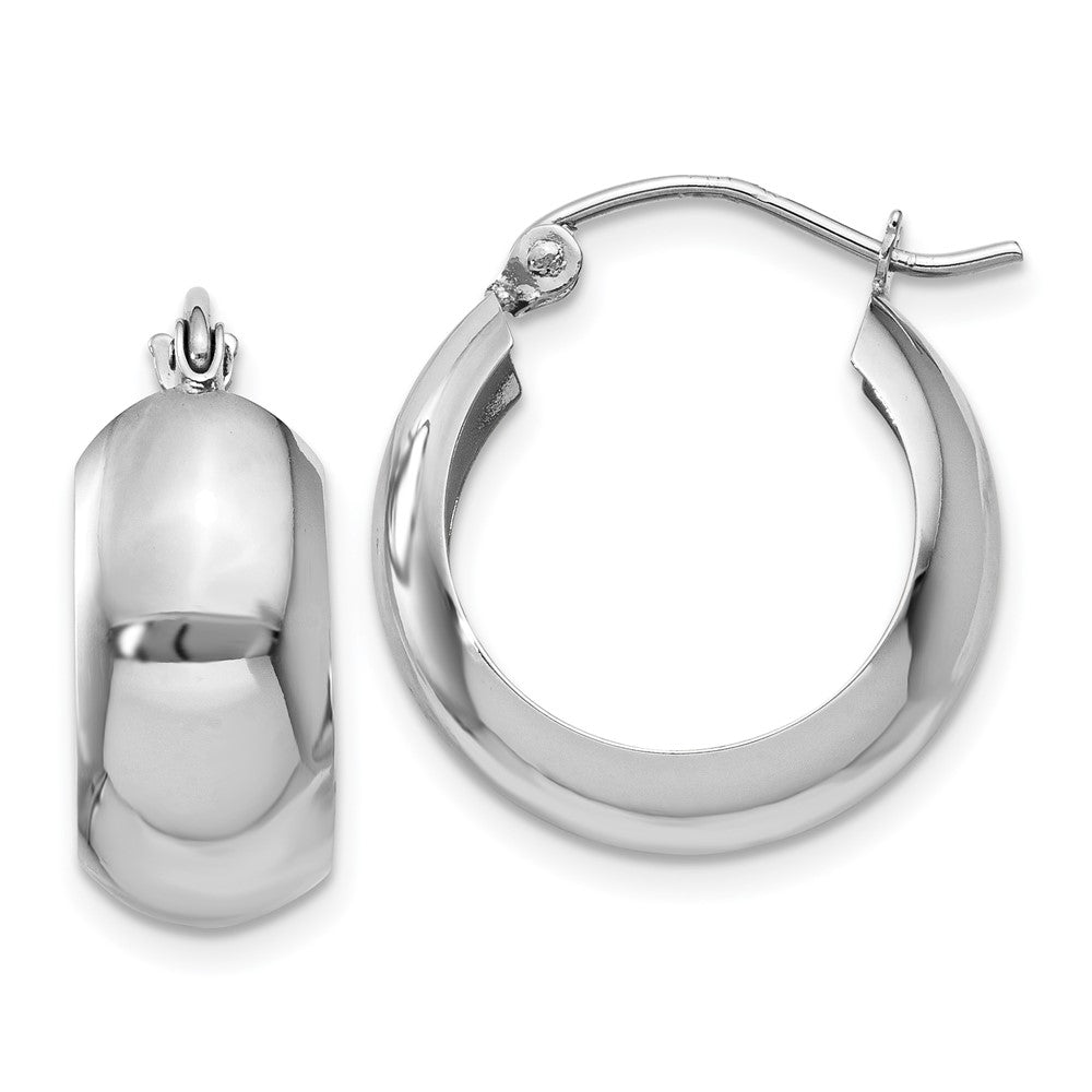 7mm Gold Polished Round Hoop Earrings