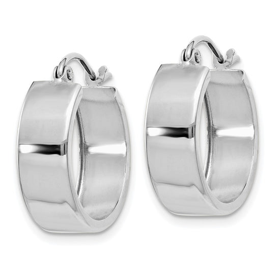 14k White Gold 5.5x18mm Polished Hoop Earrings