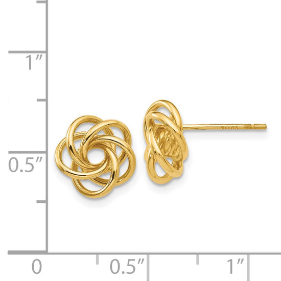 Gold Love Knot Post Earrings