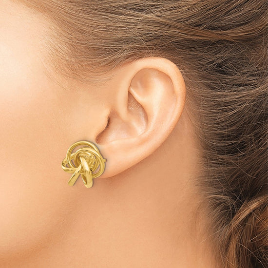 Gold Love Knot Post Earrings