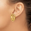 14k Polished Fancy Circles Omega Back Post Earrings