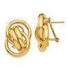 14k Polished Fancy Circles Omega Back Post Earrings