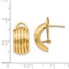 Gold Omega Back Post Earrings