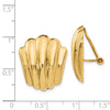 14k Polished Fancy Ribbed Omega Back Non-pierced Earrings