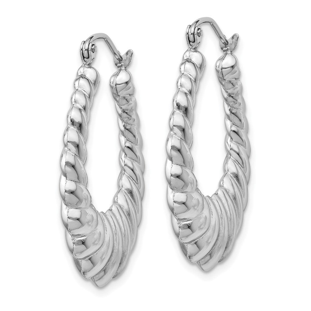 Gold Twisted Oval Hoop Earrings