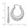 Gold Twisted Oval Hoop Earrings
