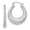 Gold Twisted Oval Hoop Earrings