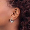 14k White Gold Polished Hollow Tapered Hoop Earring Jackets