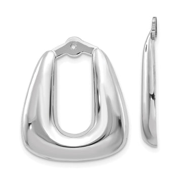 14k White Gold Polished Square Hoop Earring Jackets