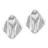 14k White Gold Polished Hammered Square Earring Jackets