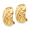 14k 12x17mm Polished Crisscross Omega Back Non-pierced Earrings
