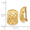 14k 12x17mm Polished Crisscross Omega Back Non-pierced Earrings