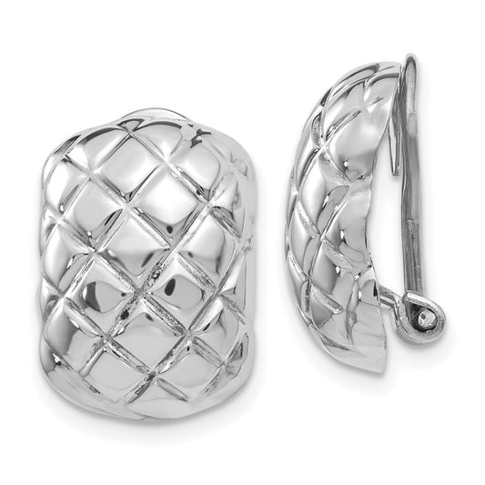Gold Textured Non-pierced Clip Earrings