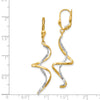14k Two-tone Spiral Dangle Leverback Earrings