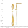 14k Diamond-cut Open Teardrop Dangle Post Earrings